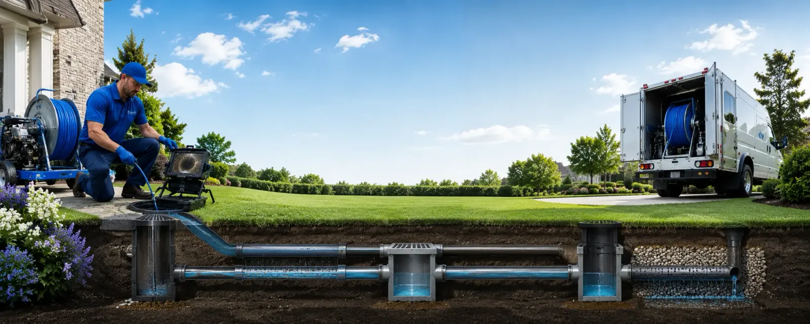 Outdoor drain cleaning information for Macksburg, IA